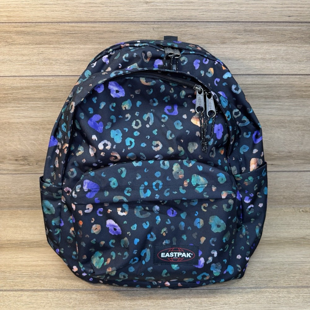 Eastpak Padded Pak'r Backpack Beastimal Black Multicolor Leopard Print NWT 27L